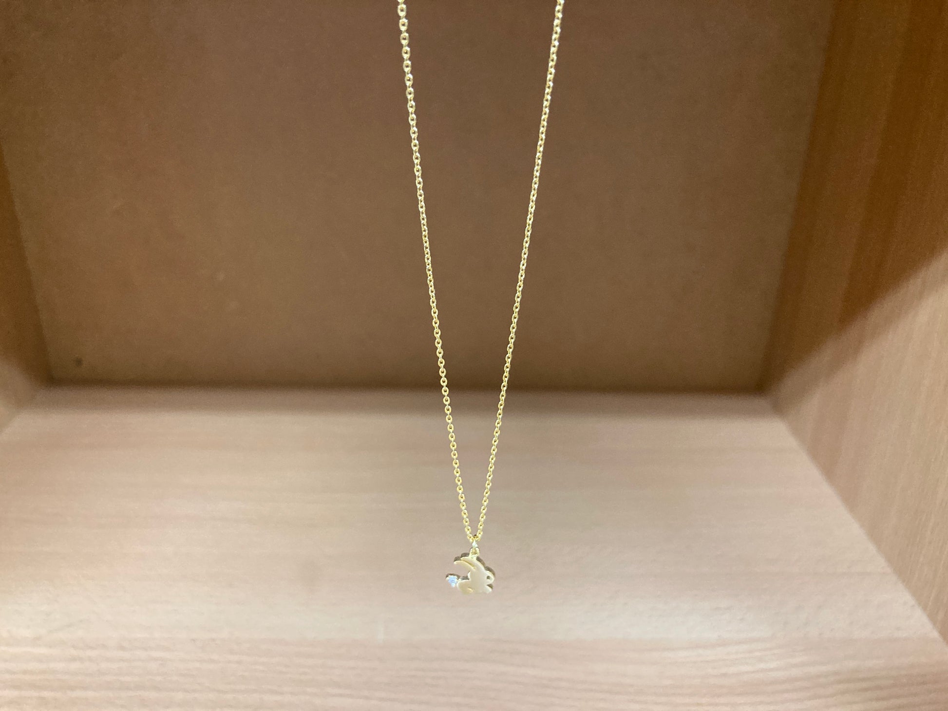 Tiny Treasures Seoul - Mini Bunny Crystal Necklace (Gold) 5