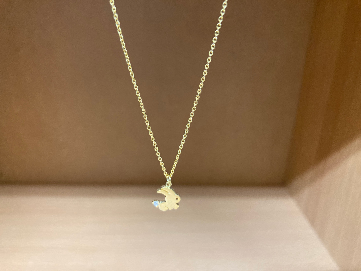 Tiny Treasures Seoul - Mini Bunny Crystal Necklace (Gold) 7