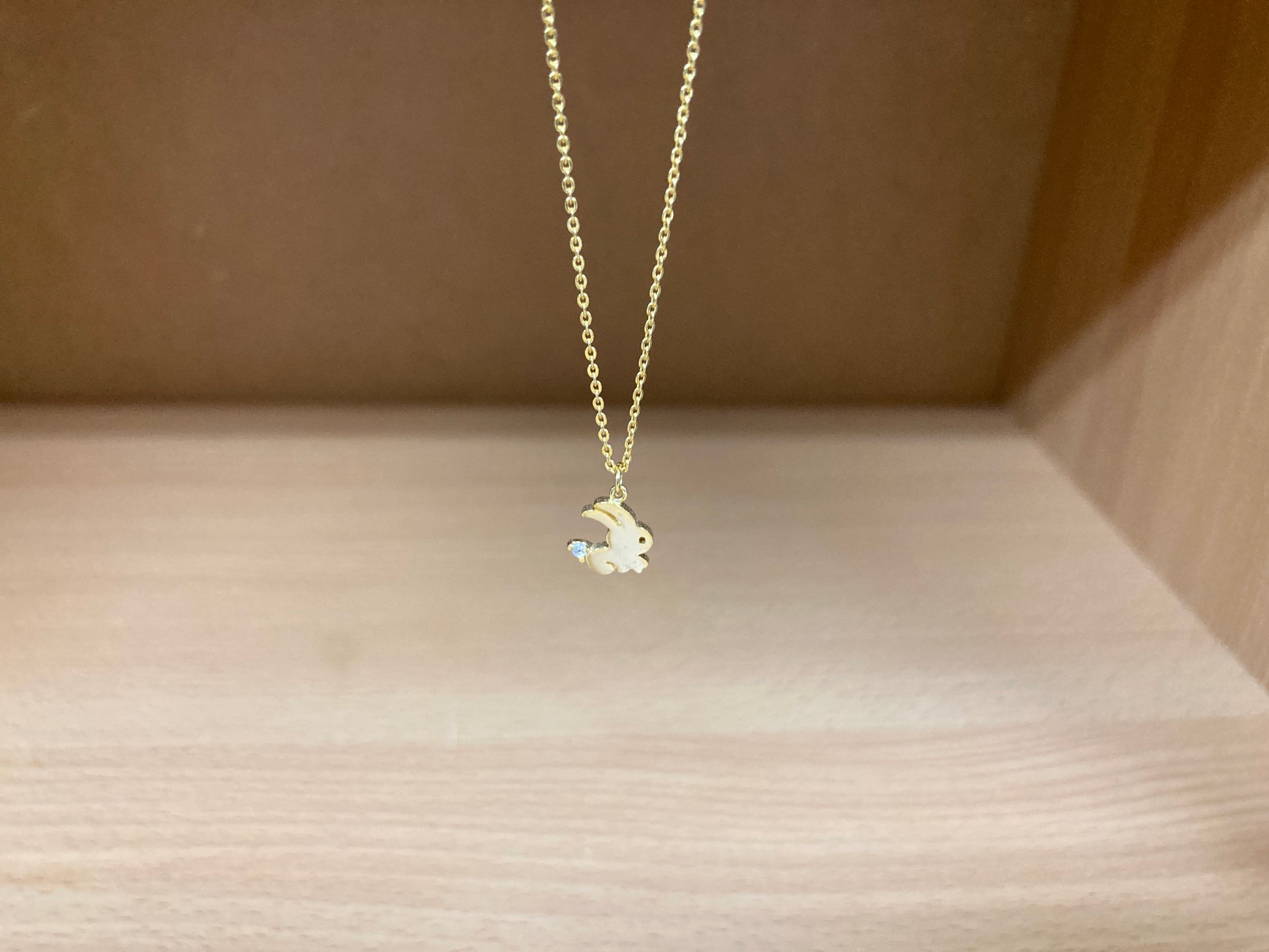 Tiny Treasures Seoul - Mini Bunny Crystal Necklace (Gold) 9