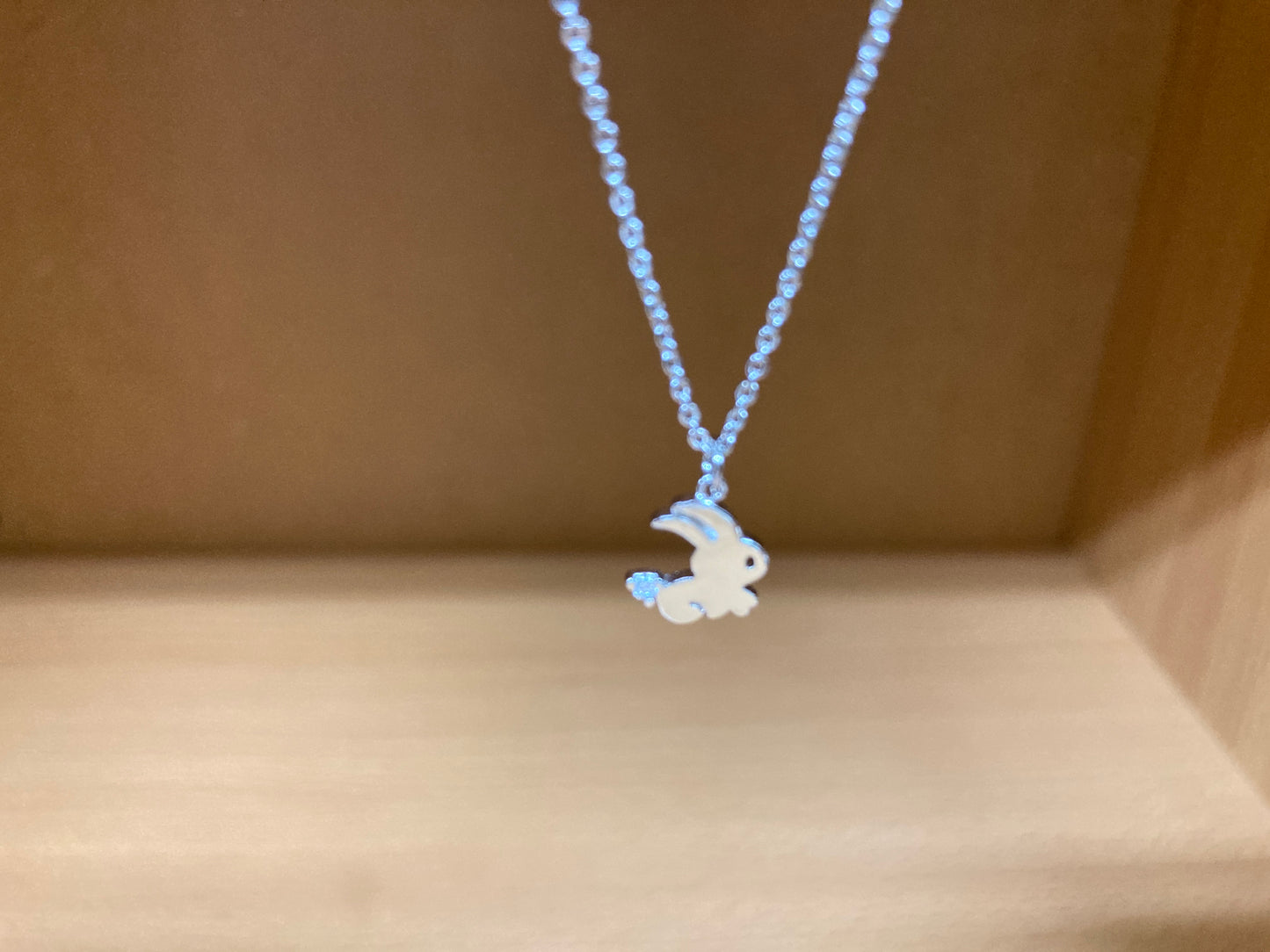 Tiny Treasures Seoul - Mini Bunny Crystal Necklace (Silver) 10
