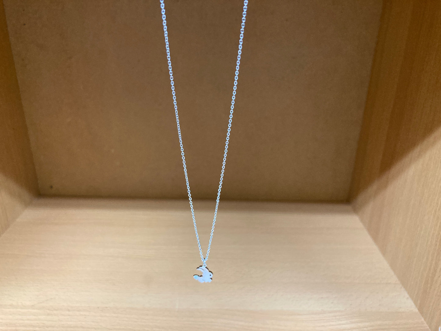 Tiny Treasures Seoul - Mini Bunny Crystal Necklace (Silver) 3