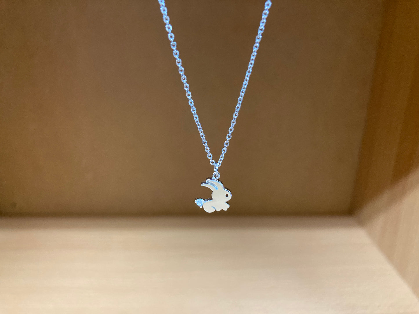 Tiny Treasures Seoul - Mini Bunny Crystal Necklace (Silver) 4