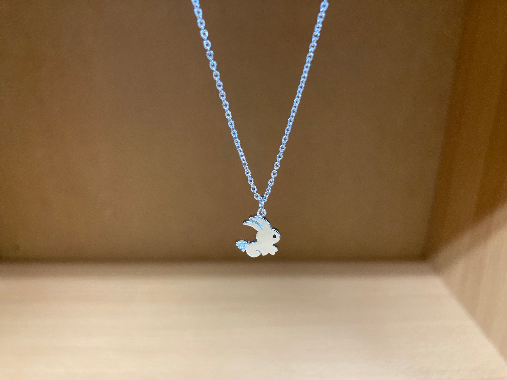 Tiny Treasures Seoul - Mini Bunny Crystal Necklace (Silver) 4