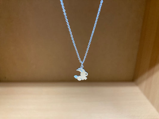 Tiny Treasures Seoul - Mini Bunny Crystal Necklace (Silver) 4