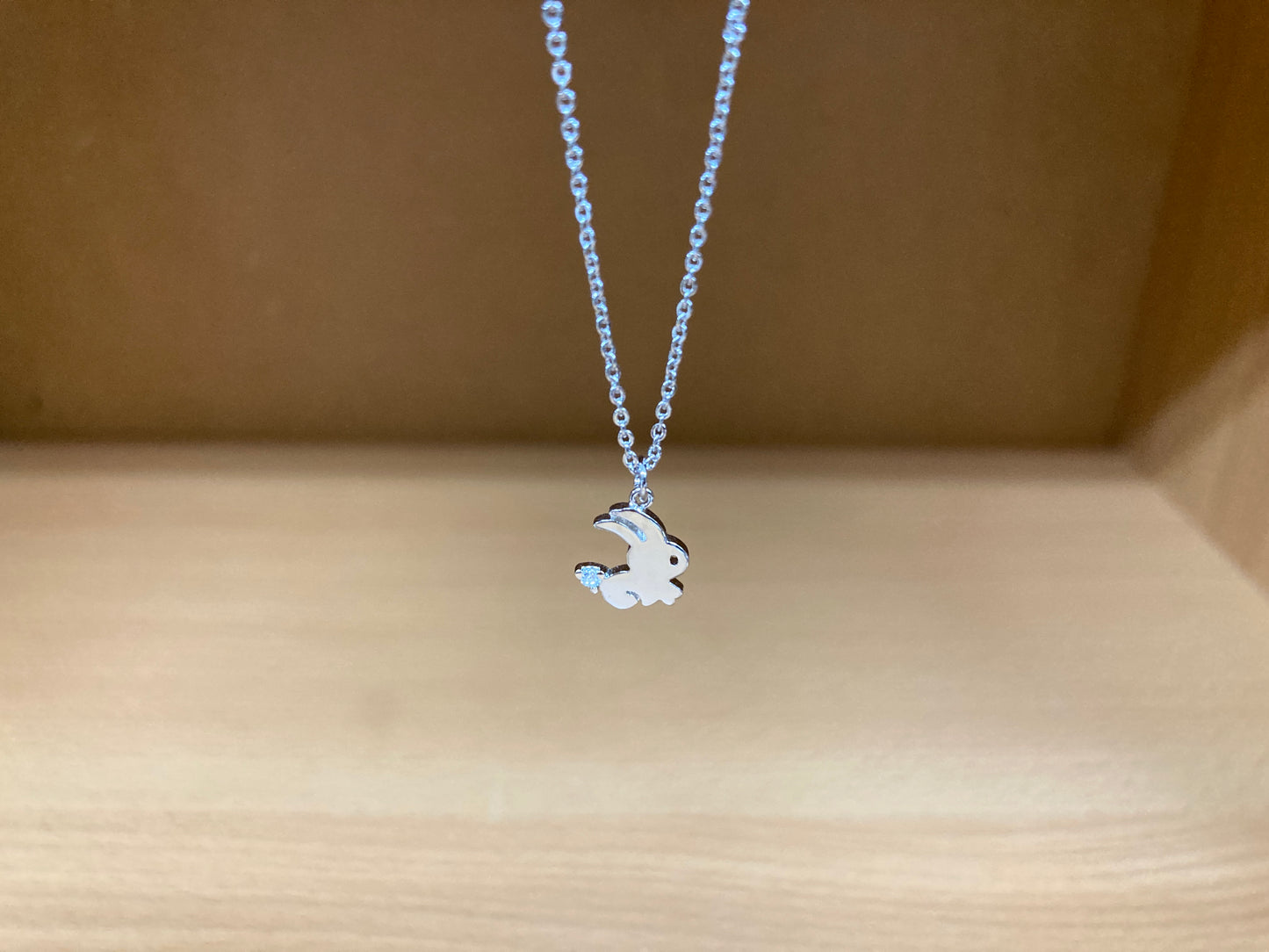 Tiny Treasures Seoul - Mini Bunny Crystal Necklace (Silver) 5