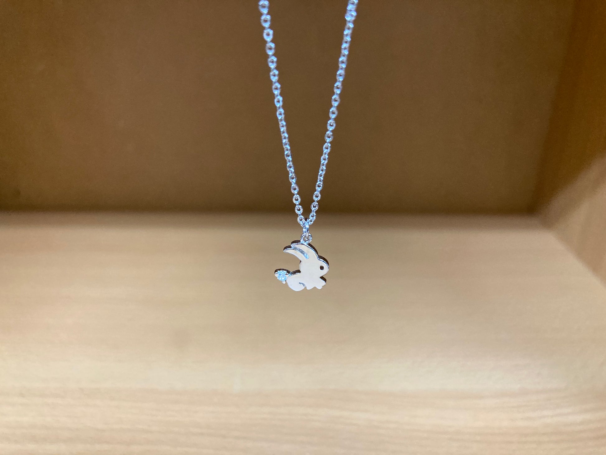 Tiny Treasures Seoul - Mini Bunny Crystal Necklace (Silver) 5