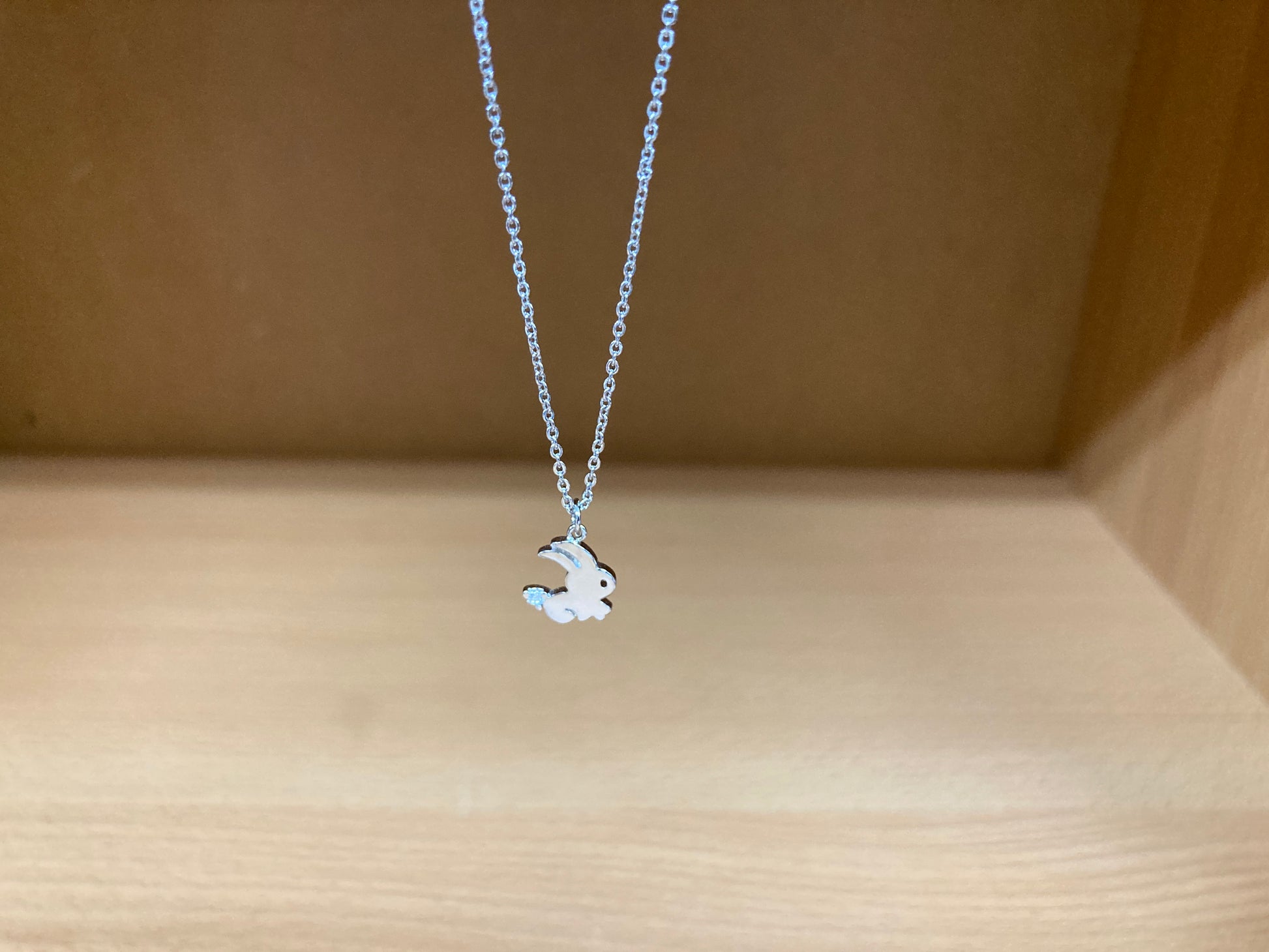 Tiny Treasures Seoul - Mini Bunny Crystal Necklace (Silver) 7