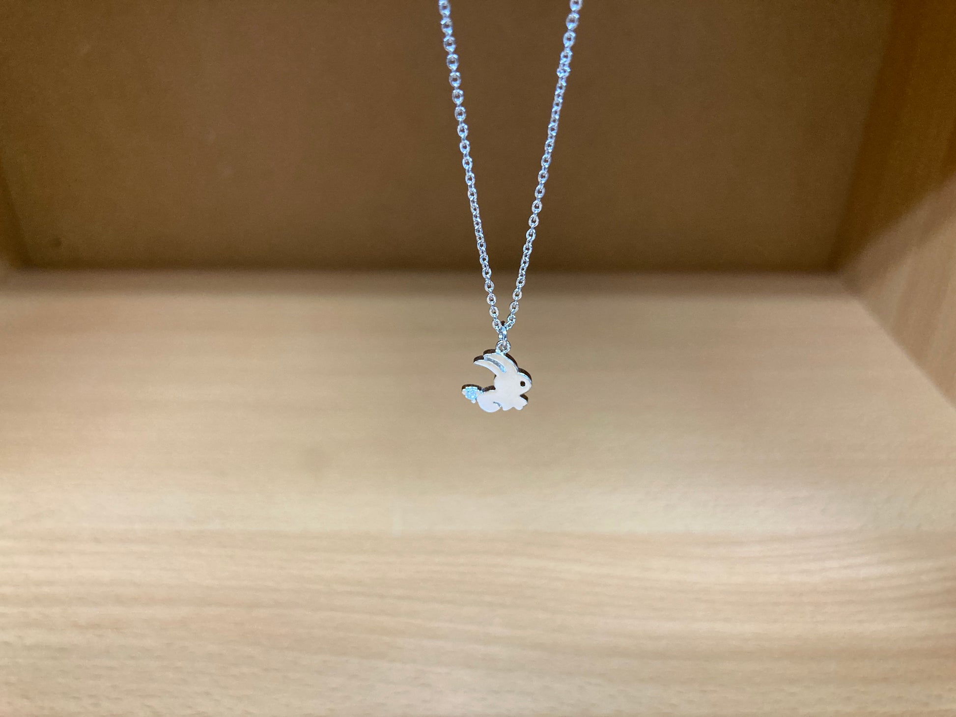Tiny Treasures Seoul - Mini Bunny Crystal Necklace (Silver) 8