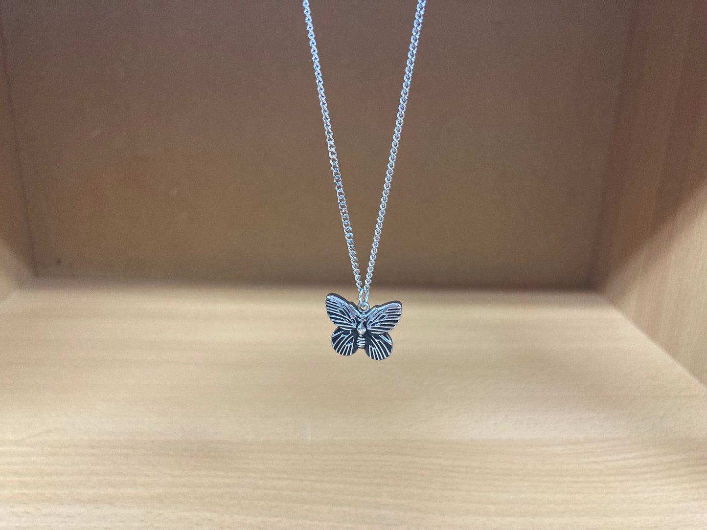 Tiny Treasures Seoul - Mini Butterfly Pendant Necklace (Surgical Steel) Front View 3