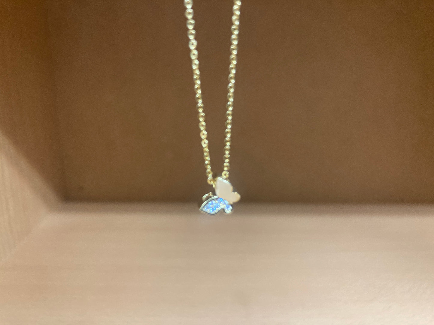 Tiny Treasures Seoul - Mini Butterfly Sparkle Necklace (Gold) 