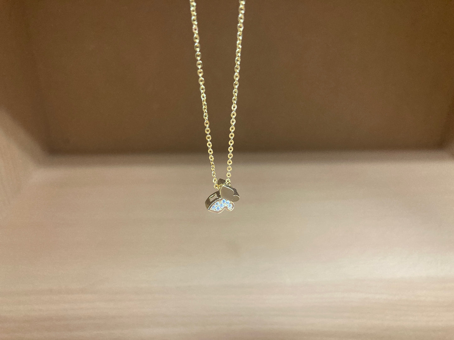 Tiny Treasures Seoul - Mini Butterfly Sparkle Necklace (Gold) 10