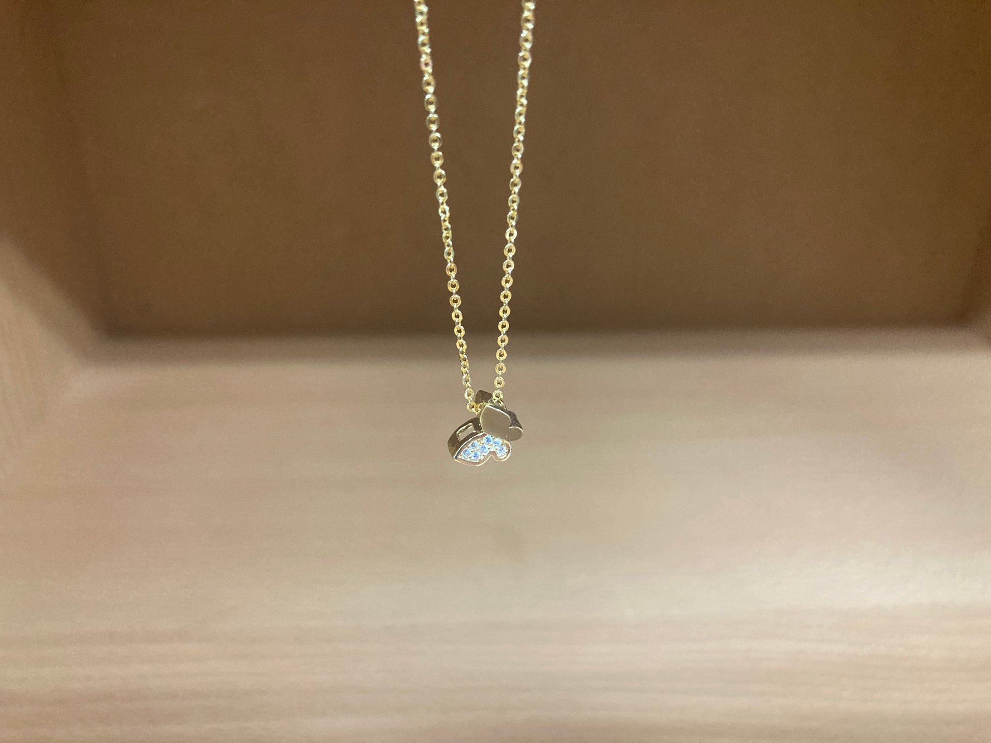 Tiny Treasures Seoul - Mini Butterfly Sparkle Necklace (Gold) 10