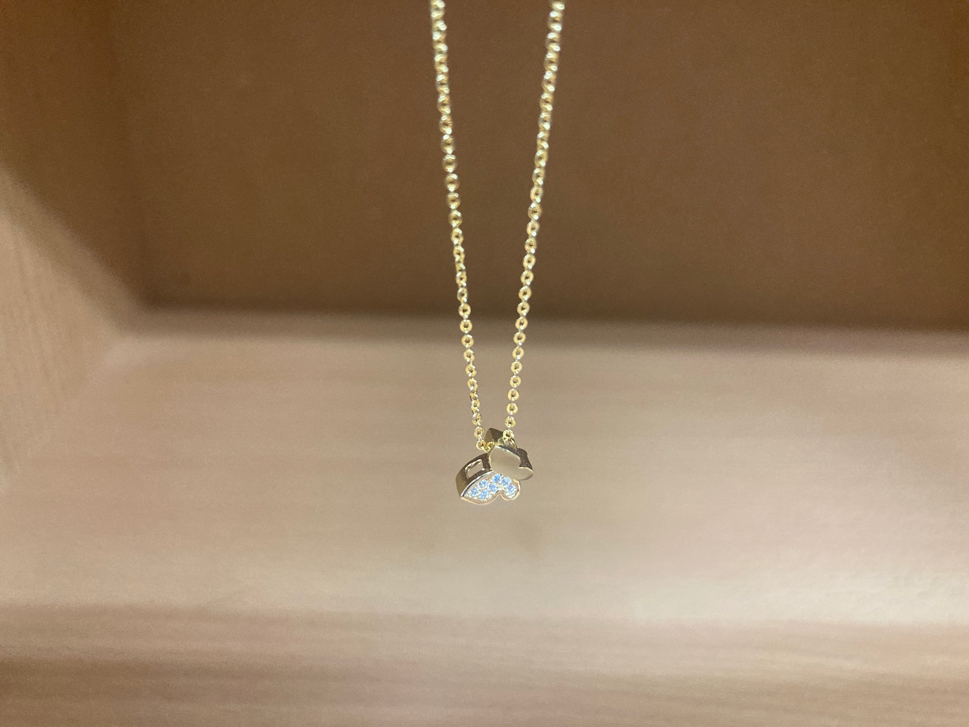 Tiny Treasures Seoul - Mini Butterfly Sparkle Necklace (Gold) 11