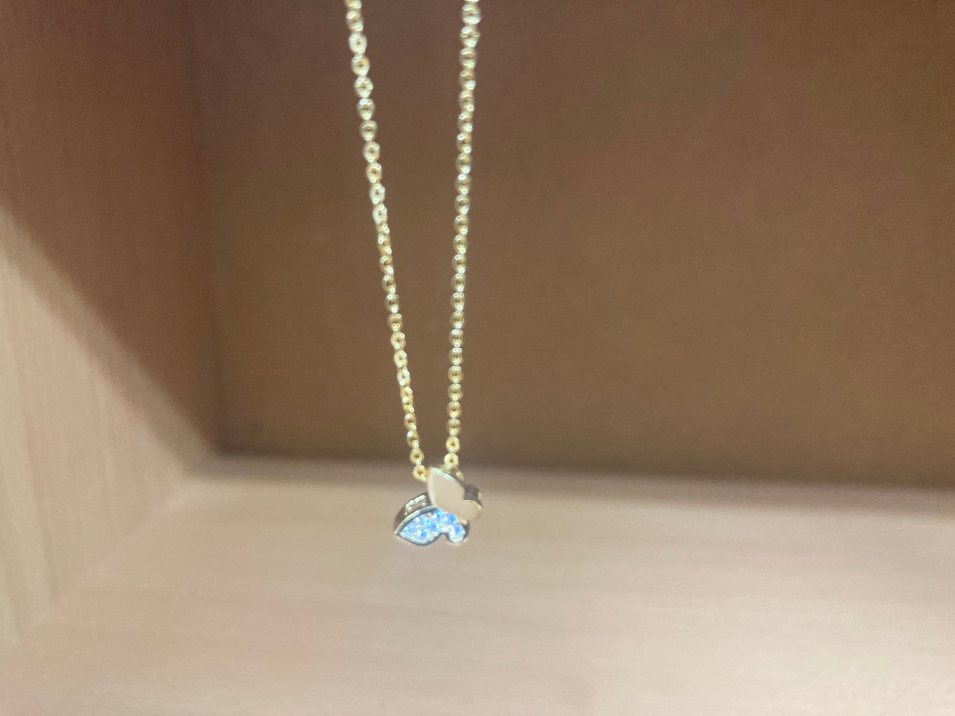 Tiny Treasures Seoul - Mini Butterfly Sparkle Necklace (Gold) 2