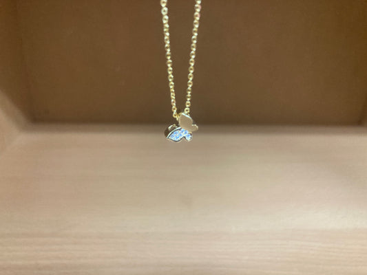 Tiny Treasures Seoul - Mini Butterfly Sparkle Necklace (Gold) 3