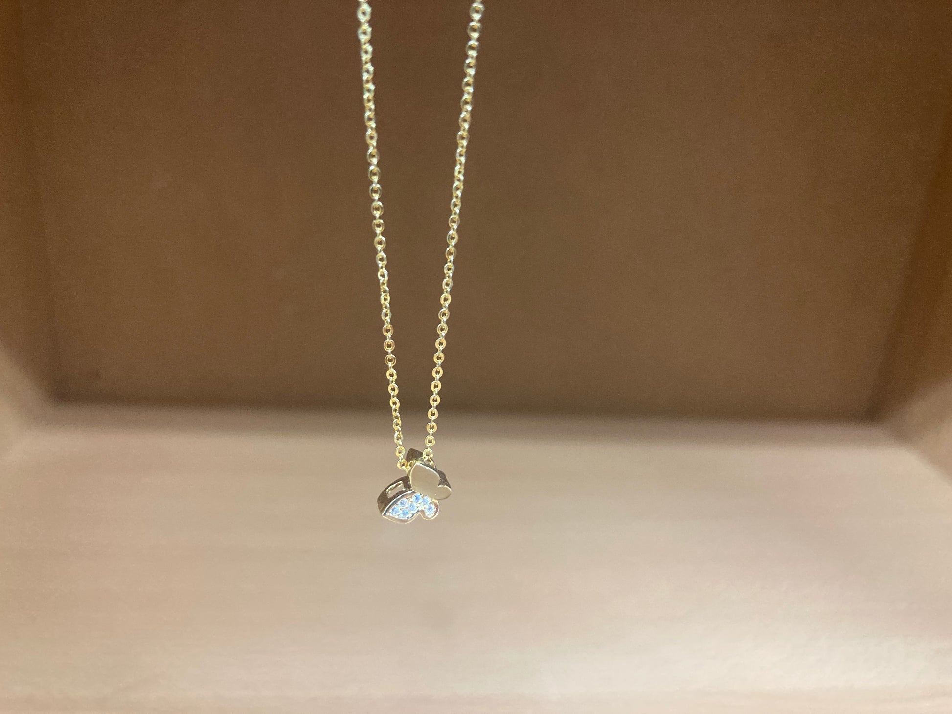Tiny Treasures Seoul - Mini Butterfly Sparkle Necklace (Gold) 5