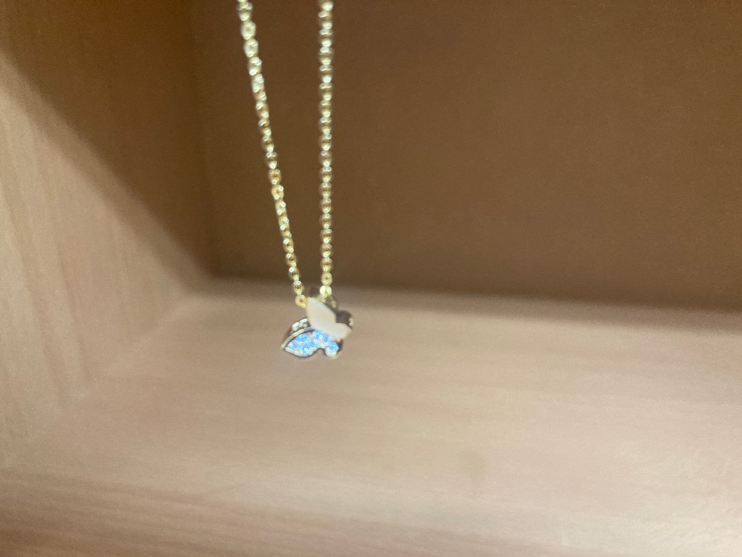 Tiny Treasures Seoul - Mini Butterfly Sparkle Necklace (Gold) 7