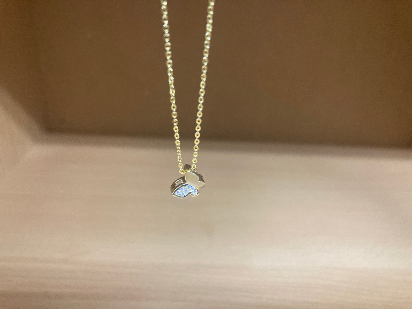 Tiny Treasures Seoul - Mini Butterfly Sparkle Necklace (Gold) 8