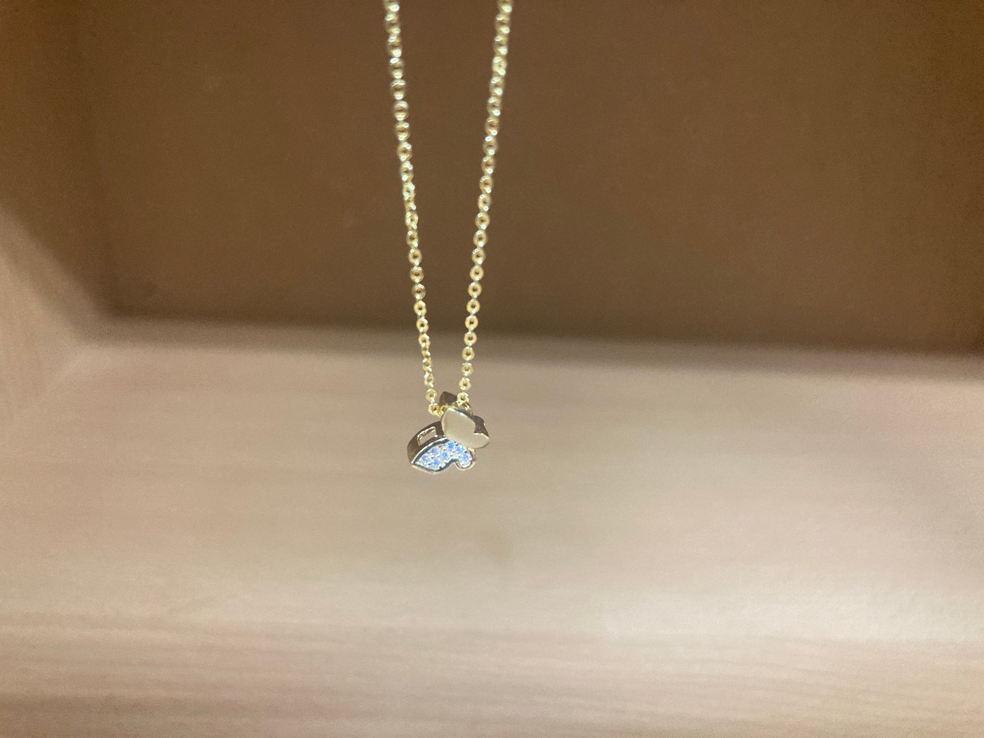 Tiny Treasures Seoul - Mini Butterfly Sparkle Necklace (Gold) 8