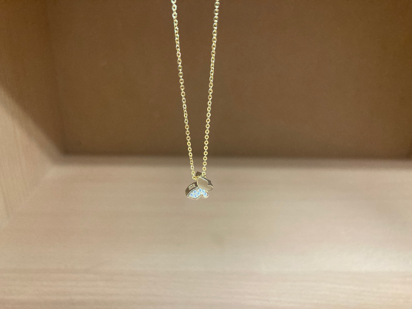 Tiny Treasures Seoul - Mini Butterfly Sparkle Necklace (Gold) 9