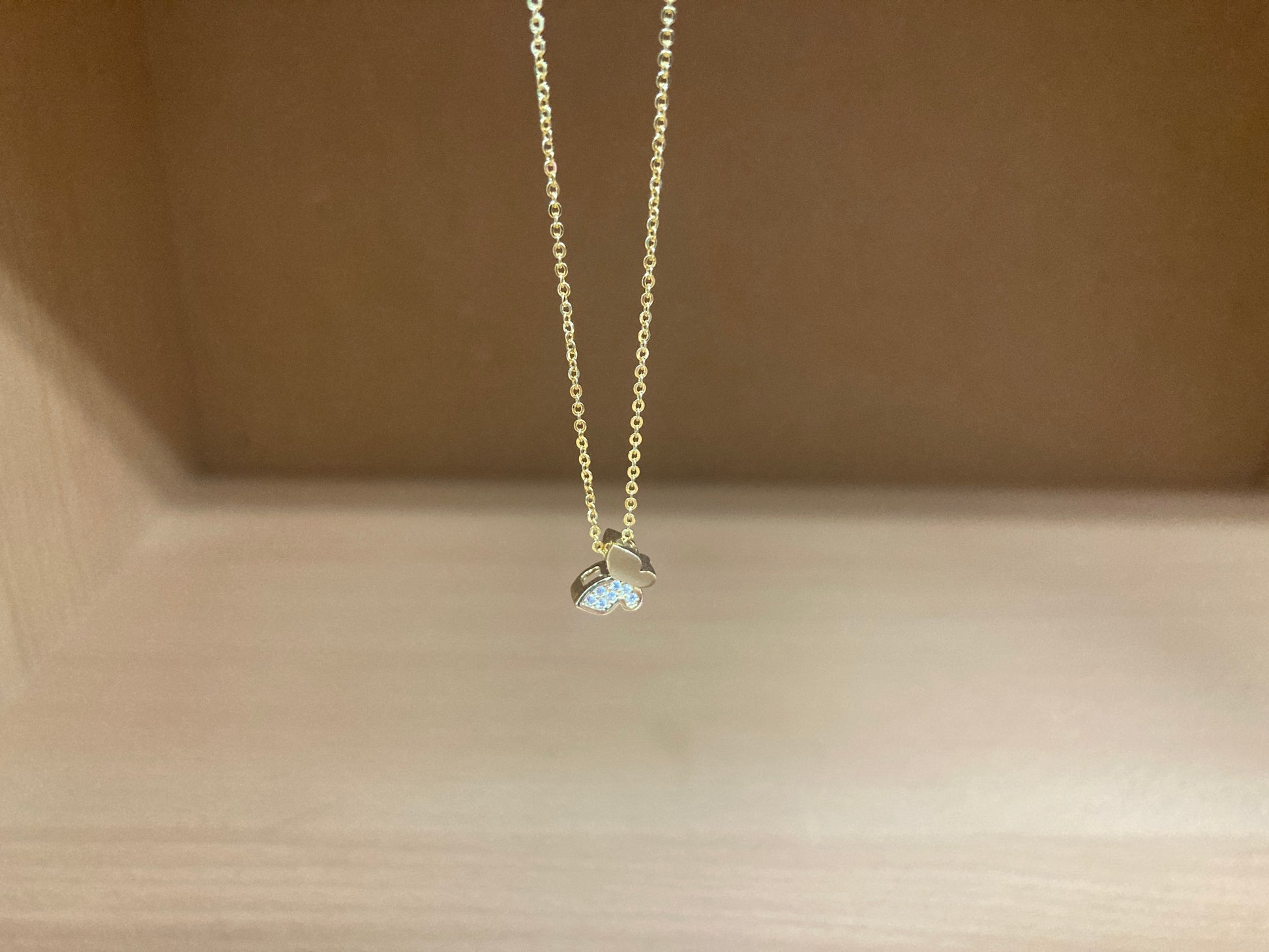 Tiny Treasures Seoul - Mini Butterfly Sparkle Necklace (Gold) 9