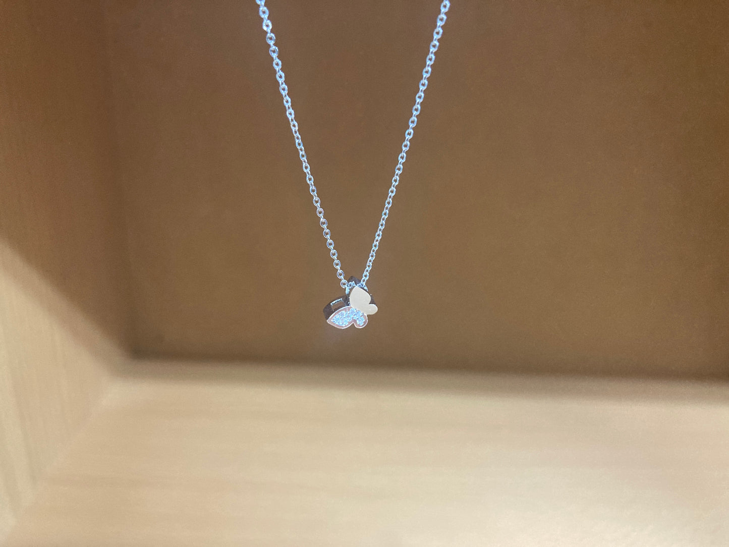 Tiny Treasures Seoul - Mini Butterfly Sparkle Necklace (Silver) 3