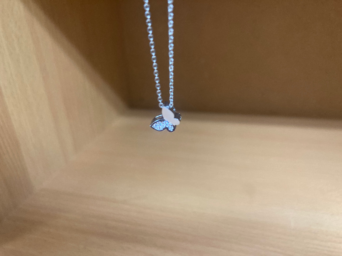 Tiny Treasures Seoul - Mini Butterfly Sparkle Necklace (Silver) 4
