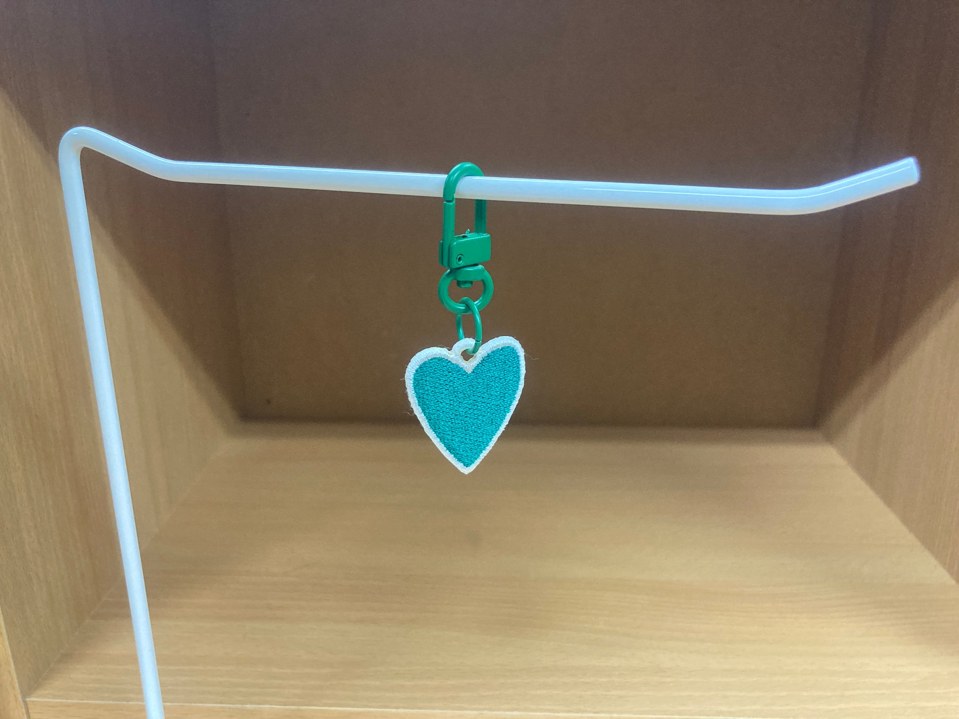 Tiny Treasures Seoul - Mini Emerald Green Heart Embroidered Bag Charm