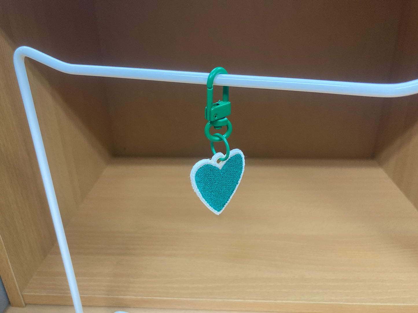 Tiny Treasures Seoul - Mini Emerald Green Heart Embroidered Bag Charm 2