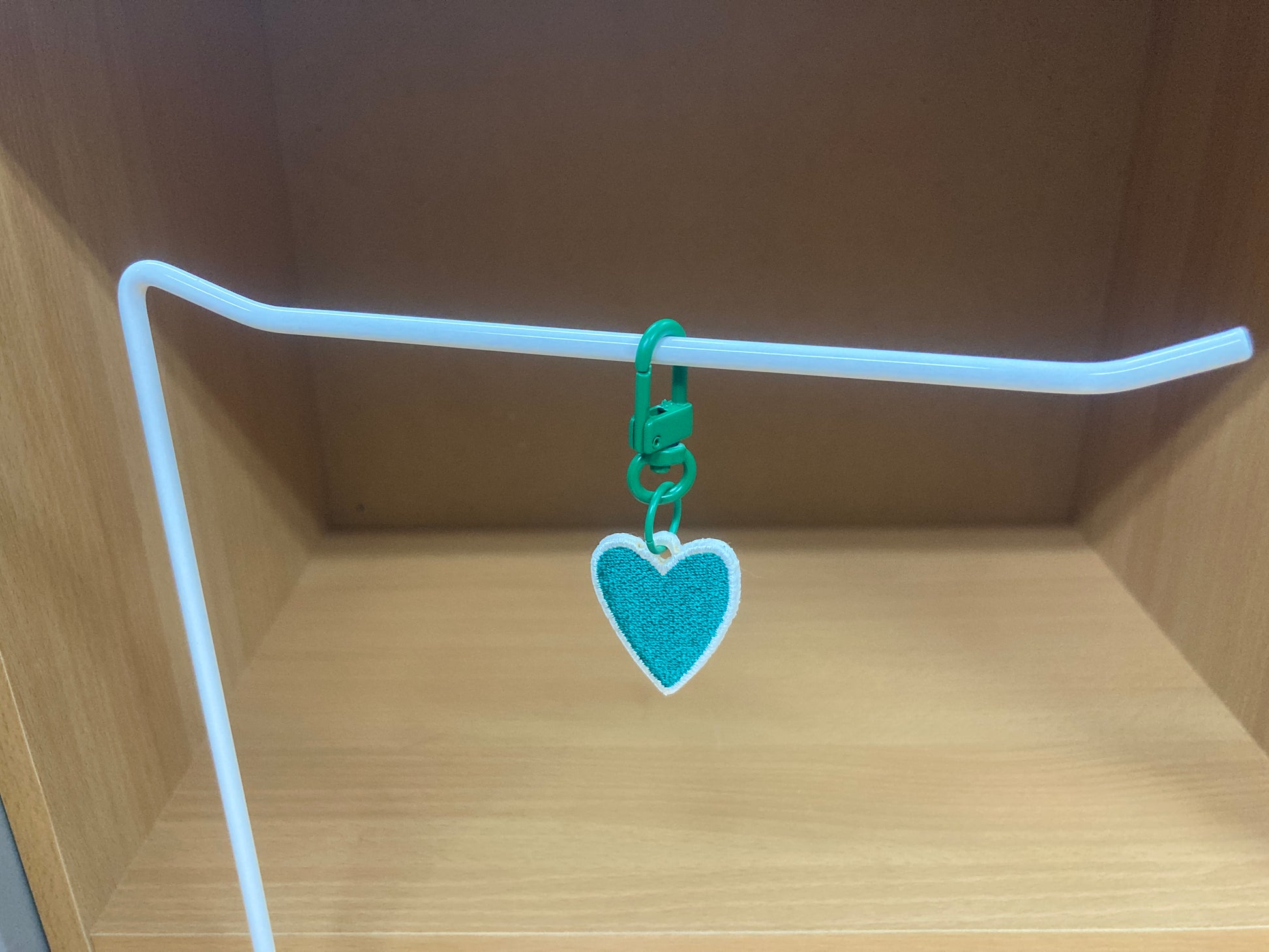 Tiny Treasures Seoul - Mini Emerald Green Heart Embroidered Bag Charm 3