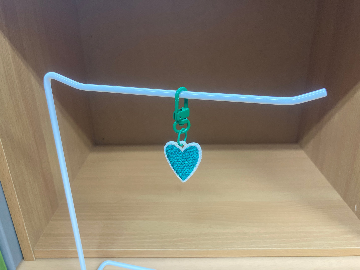 Tiny Treasures Seoul - Mini Emerald Green Heart Embroidered Bag Charm 4