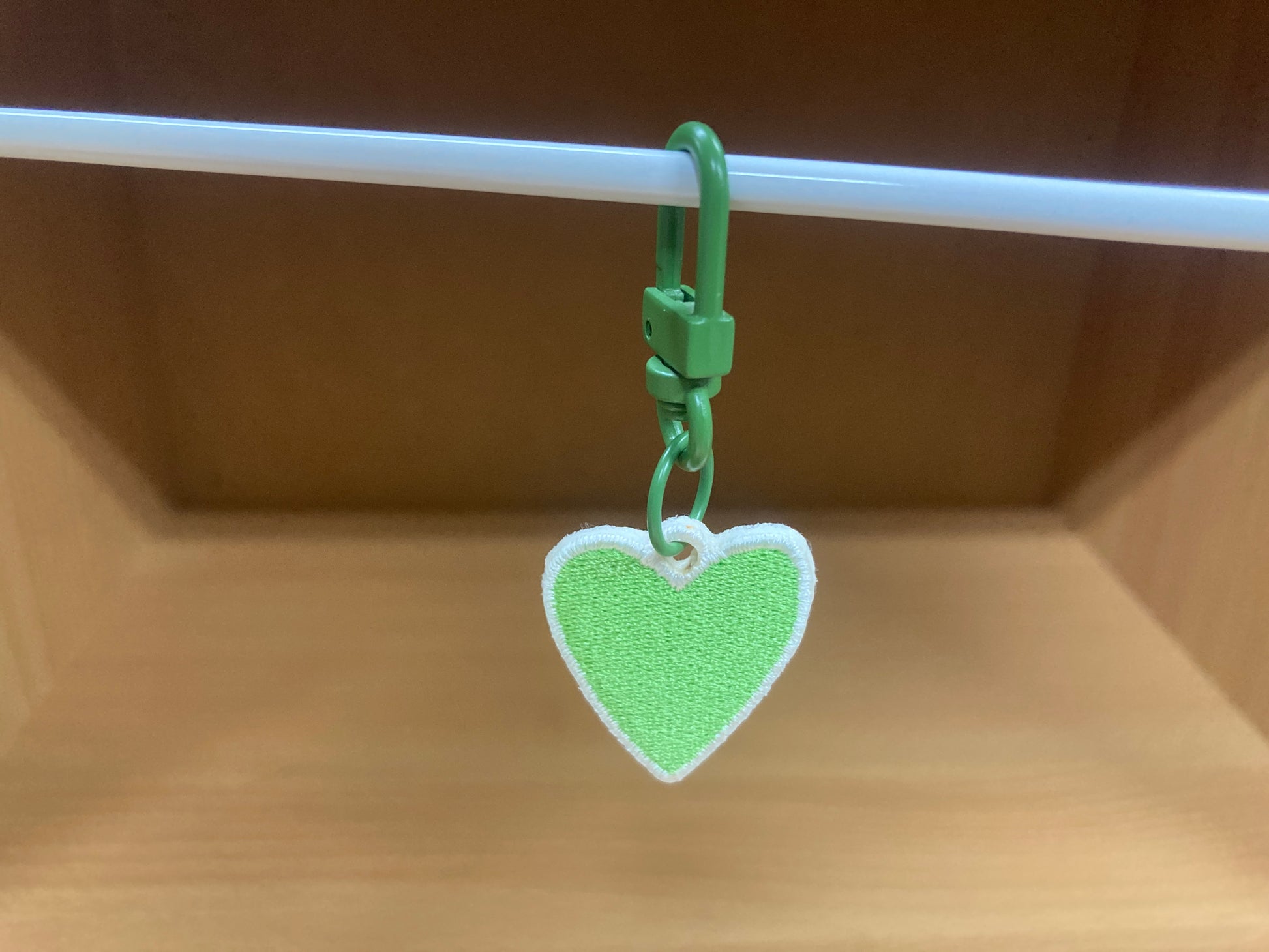 Tiny Treasures Seoul - Mini Mint Green Heart Embroidered Bag Charm 2