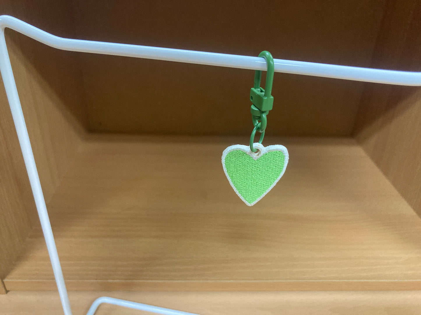 Tiny Treasures Seoul - Mini Mint Green Heart Embroidered Bag Charm 4