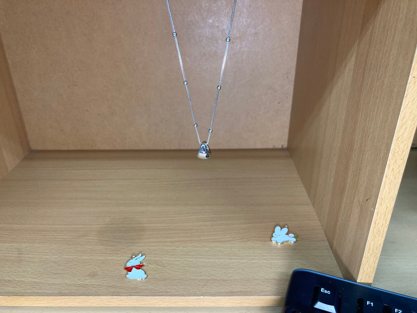 Tiny Treasures Seoul - Mini Organic Drop Necklace (Silver) Front View