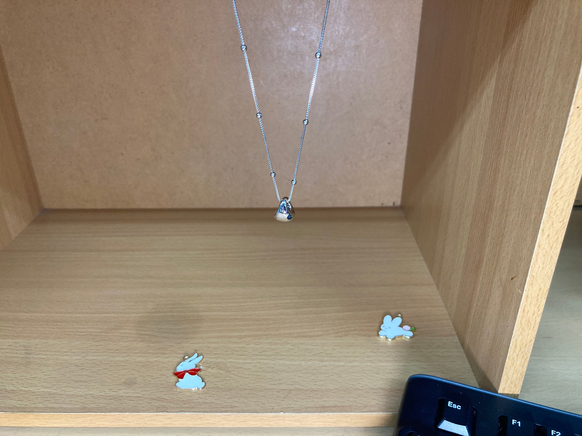 Tiny Treasures Seoul - Mini Organic Drop Necklace (Silver) Front View