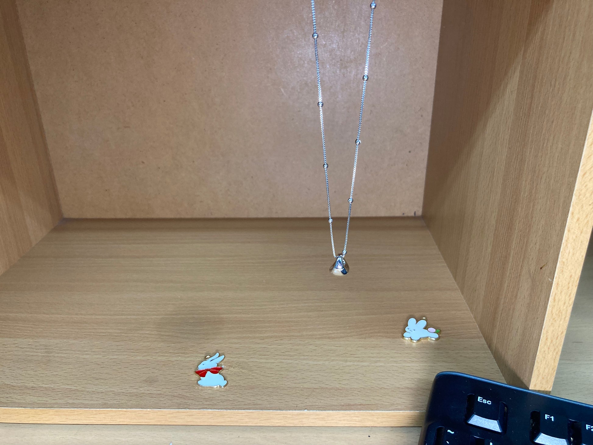 Tiny Treasures Seoul - Mini Organic Drop Necklace (Silver) Chain View