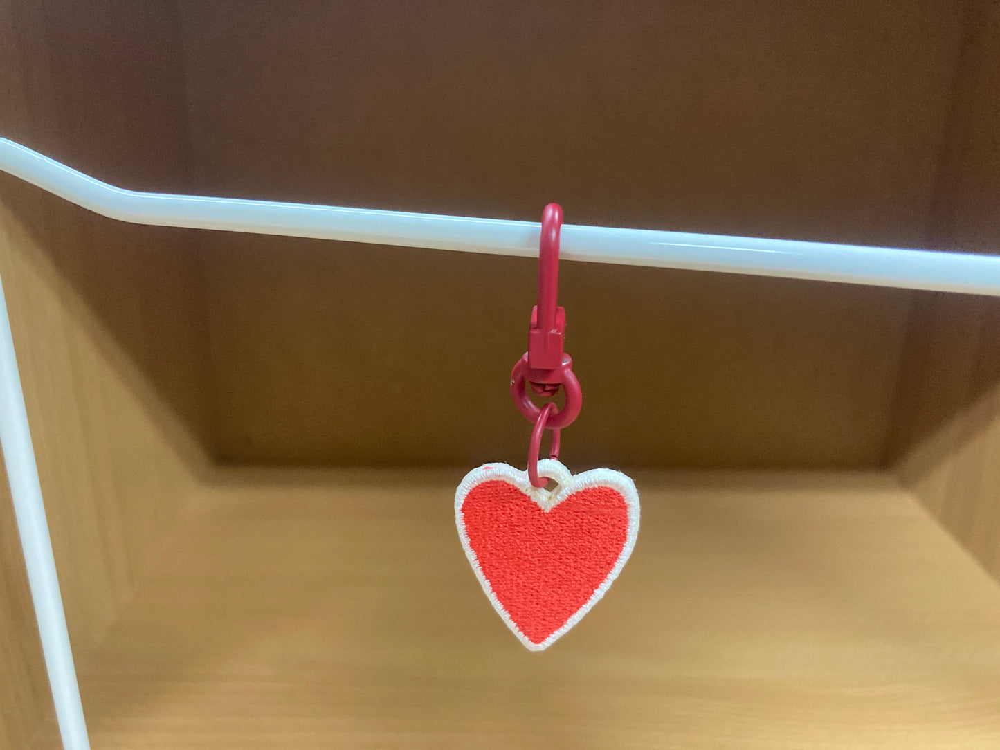 Tiny Treasures Seoul - Mini Red Heart Embroidered Bag Charm