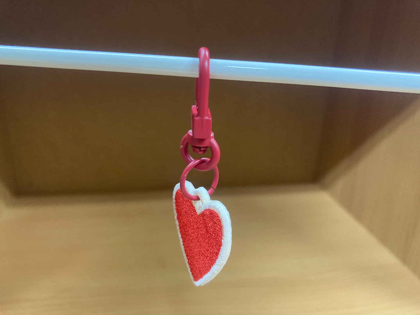 Tiny Treasures Seoul - Mini Red Heart Embroidered Bag Charm 2