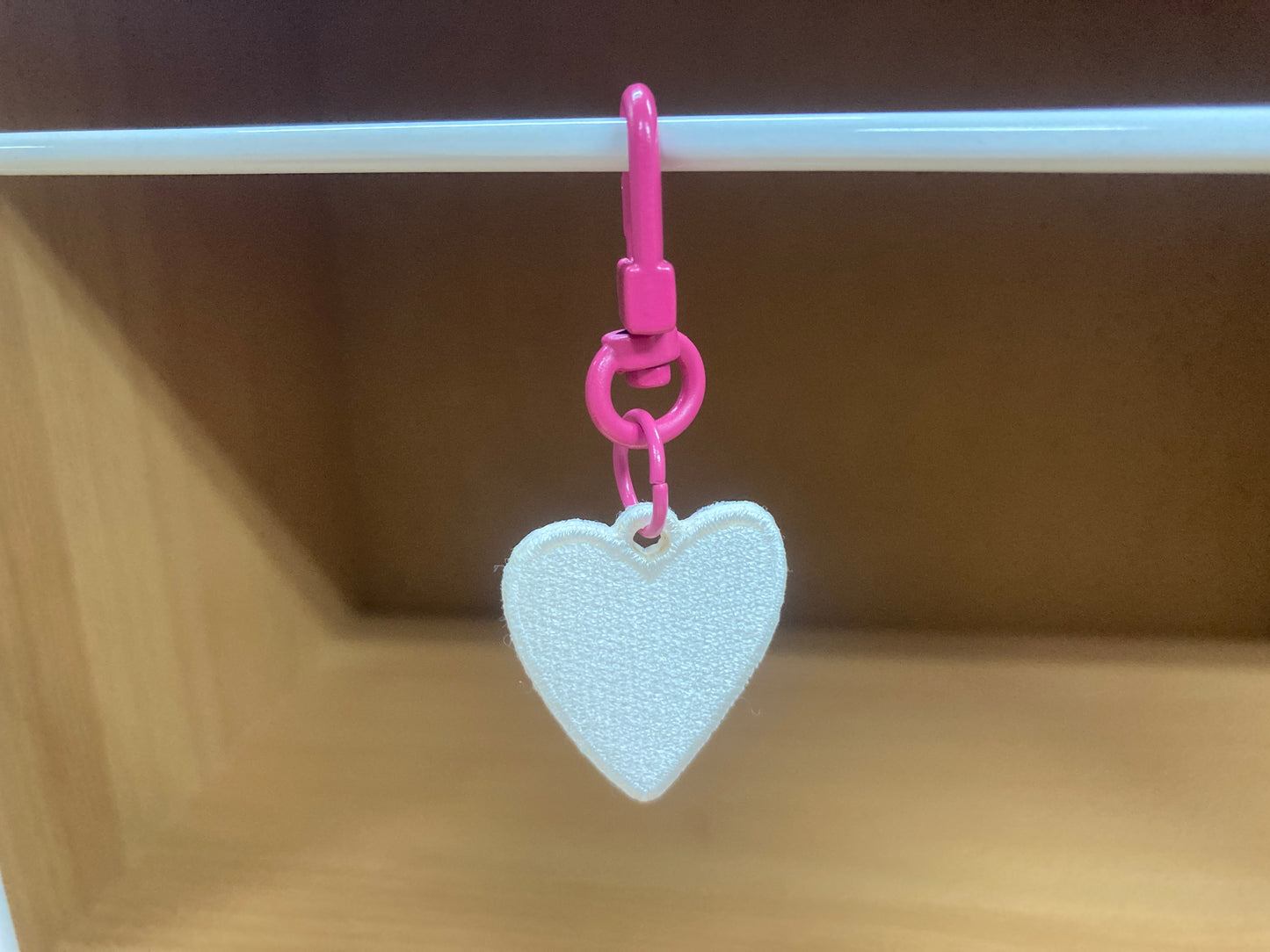 Tiny Treasures Seoul - Mini White Heart Embroidered Bag Charm 2