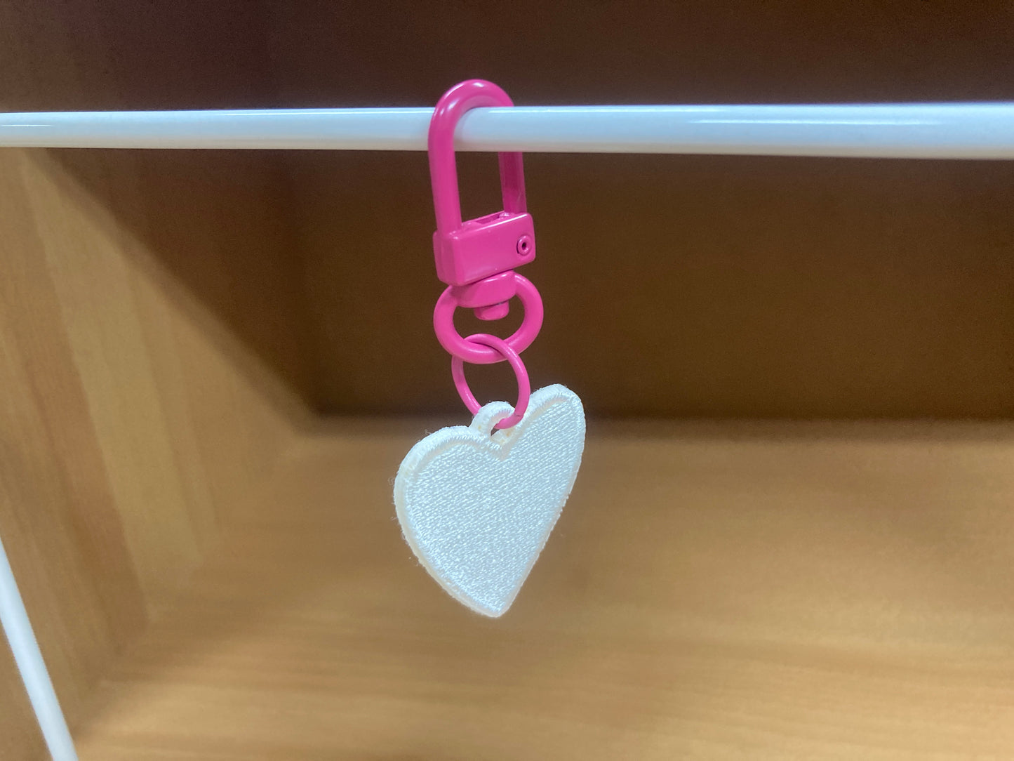 Tiny Treasures Seoul - Mini White Heart Embroidered Bag Charm 3