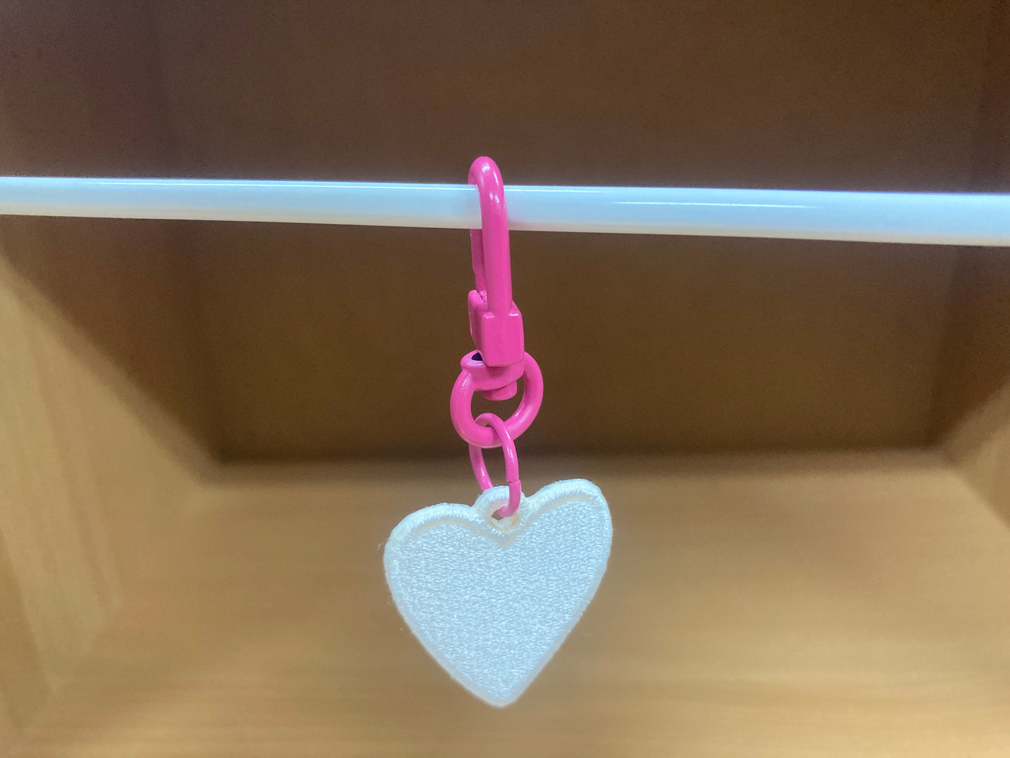 Tiny Treasures Seoul - Mini White Heart Embroidered Bag Charm 4