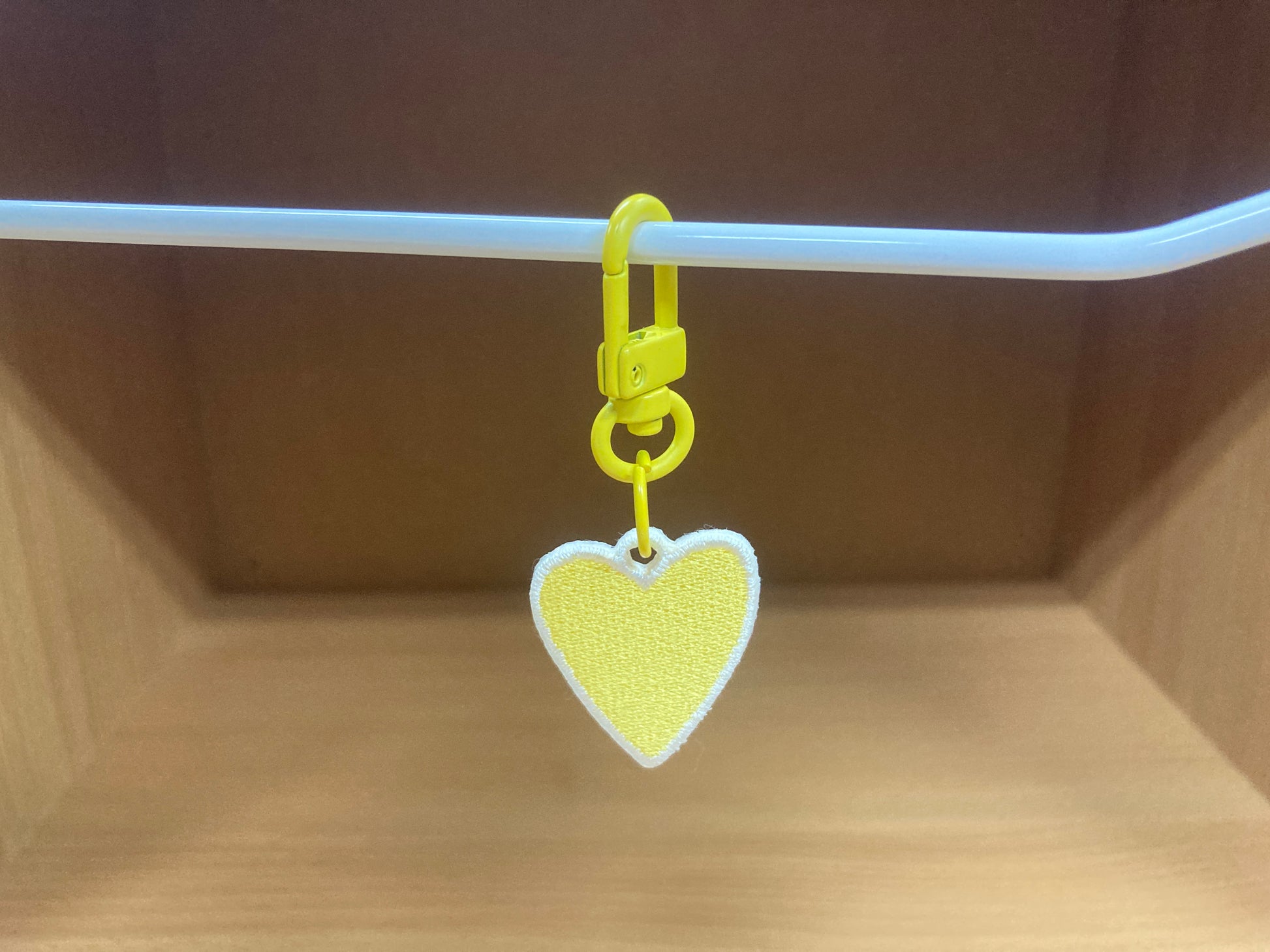 Tiny Treasures Seoul - Mini Yellow Heart Embroidered Bag Charm