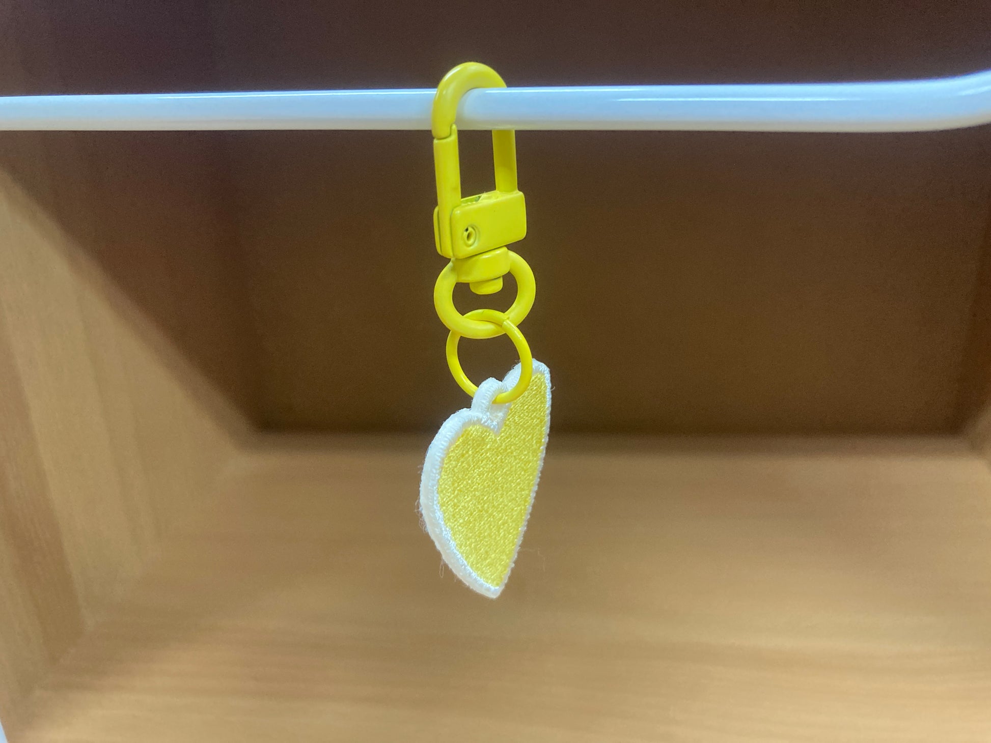 Tiny Treasures Seoul - Mini Yellow Heart Embroidered Bag Charm 2