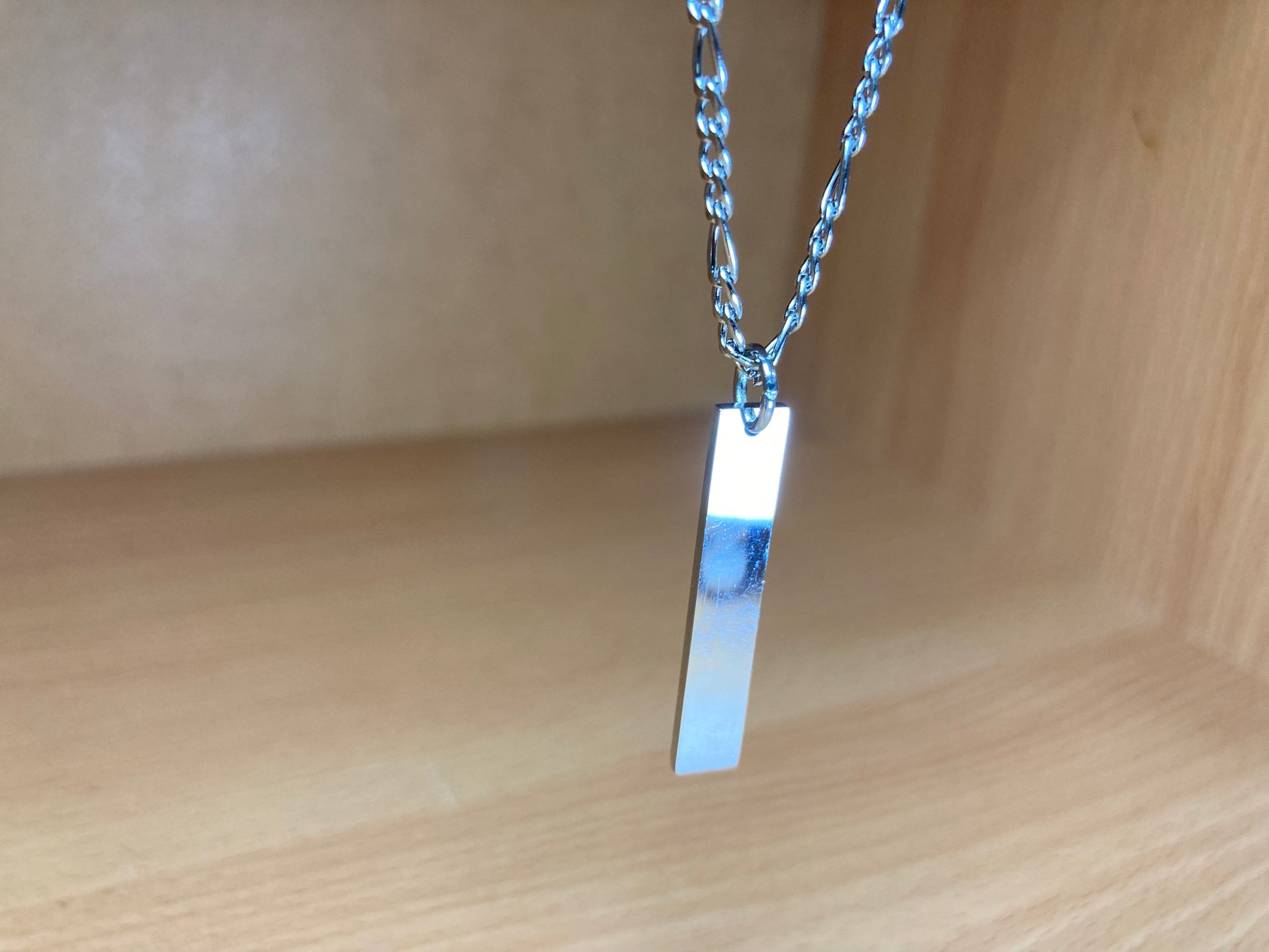 Tiny Treasures Seoul - Minimal Bar Pendant Necklace (Surgical Steel) Side View 3
