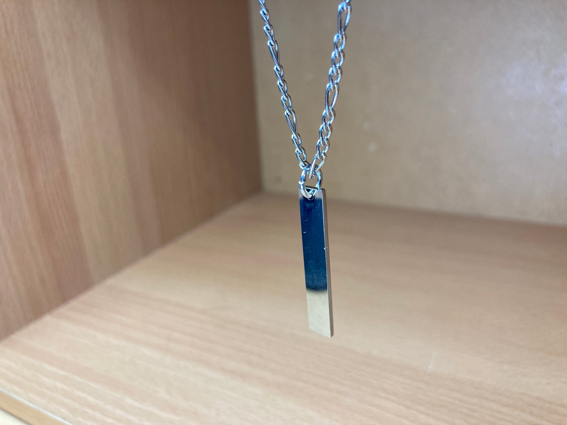 Tiny Treasures Seoul - Minimal Bar Pendant Necklace (Surgical Steel) Side View 4
