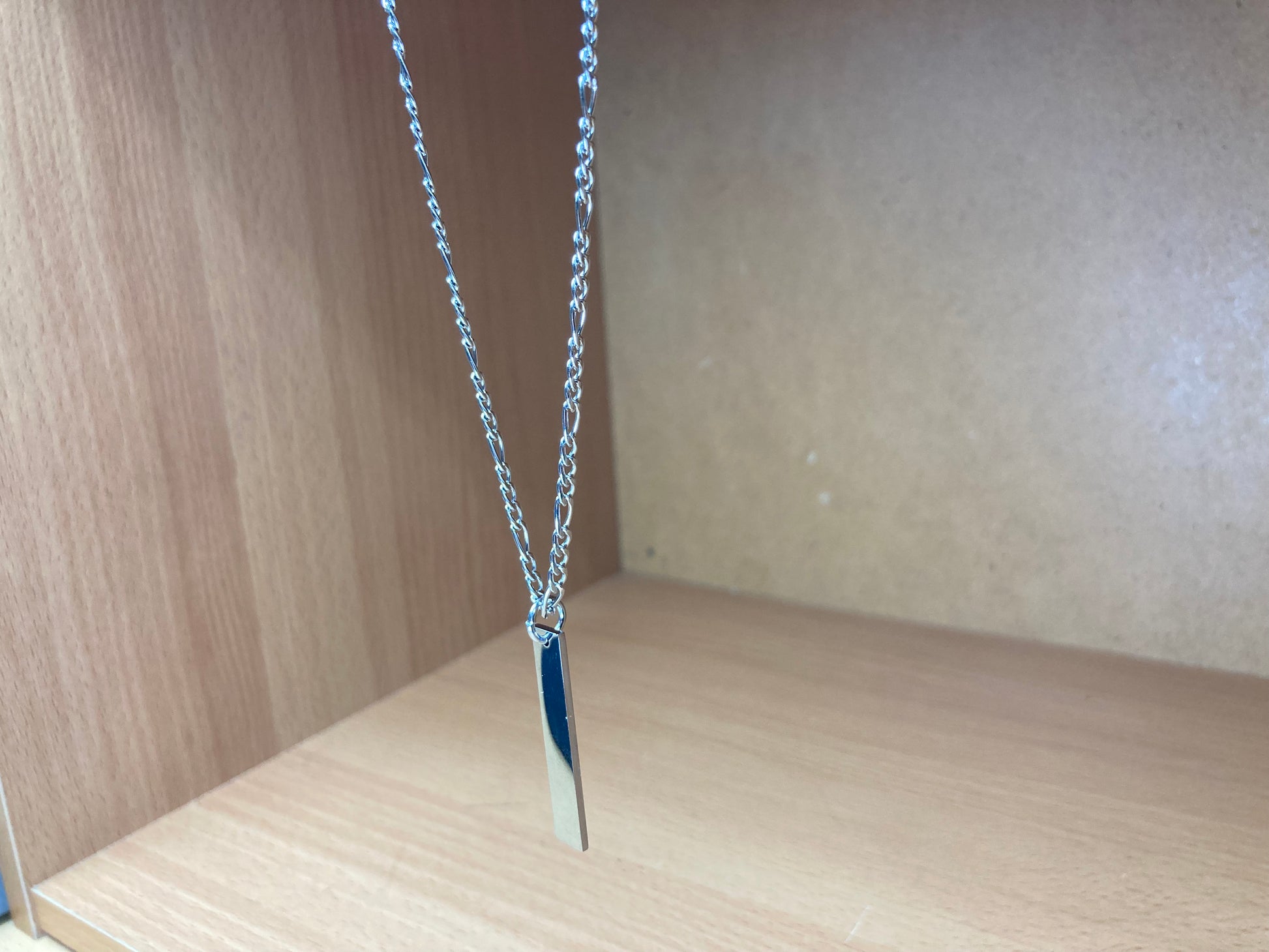 Tiny Treasures Seoul - Minimal Bar Pendant Necklace (Surgical Steel) Side View 5