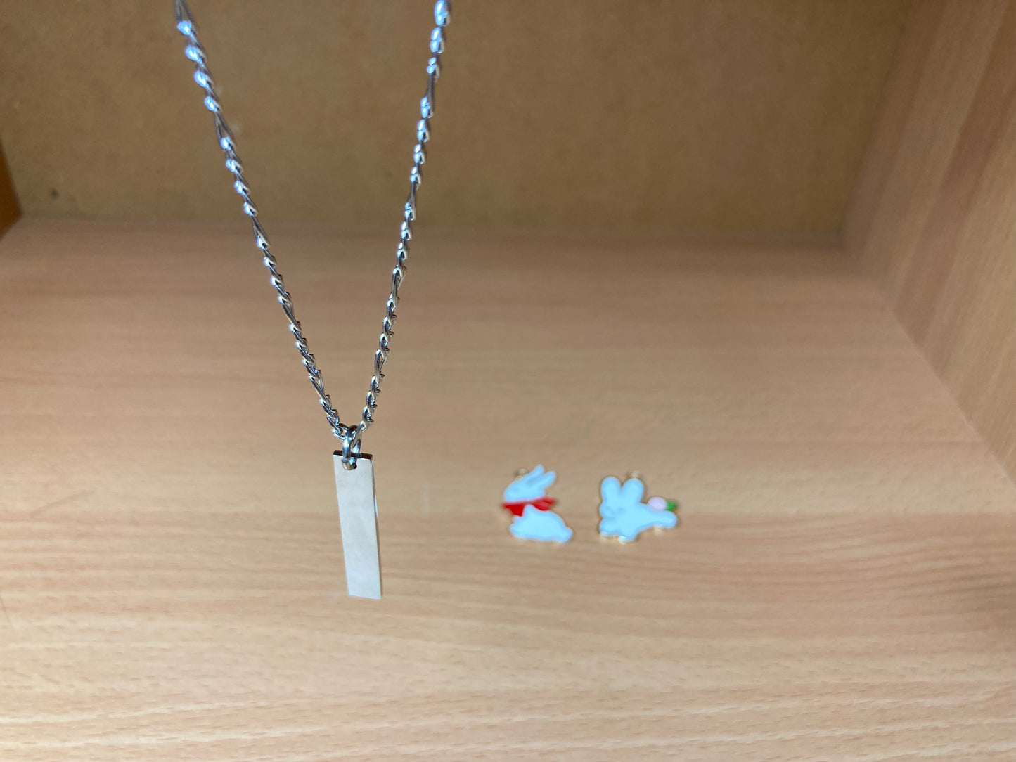 Tiny Treasures Seoul - Minimal Bar Pendant Necklace (Surgical Steel) Side View 6