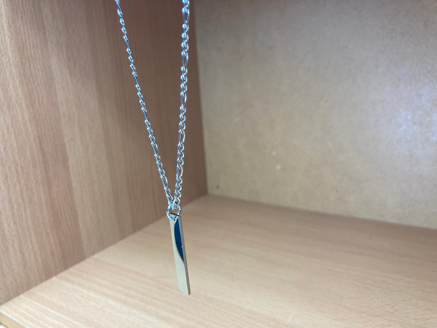 Tiny Treasures Seoul - Minimal Bar Pendant Necklace (Surgical Steel) Side View