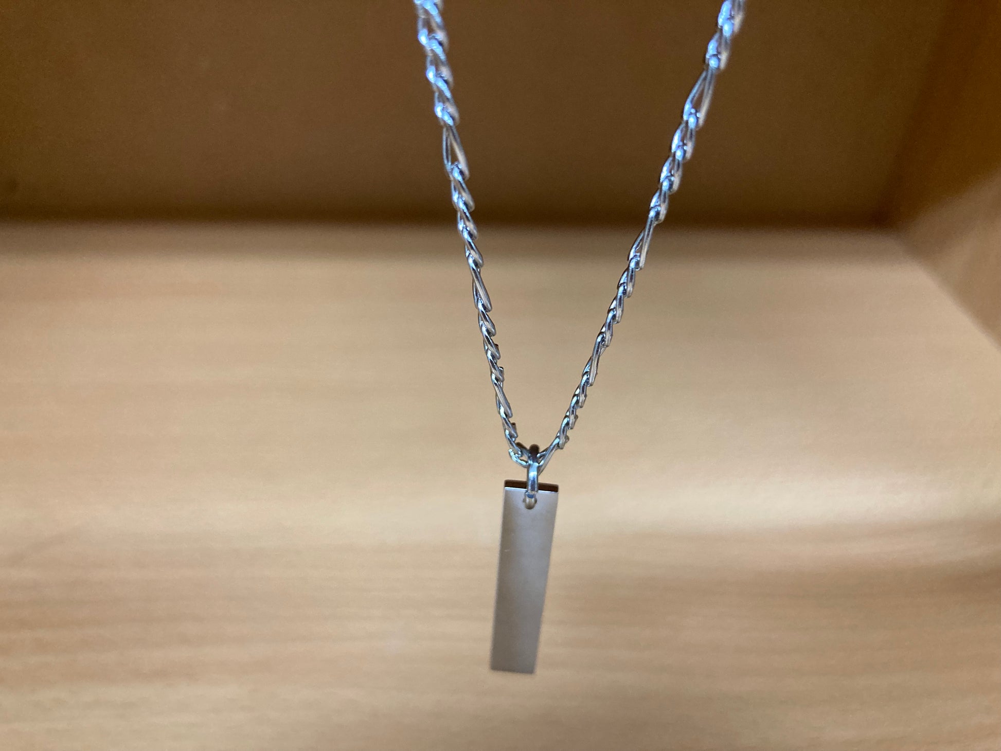 Tiny Treasures Seoul - Minimal Bar Pendant Necklace (Surgical Steel) Close up View 7