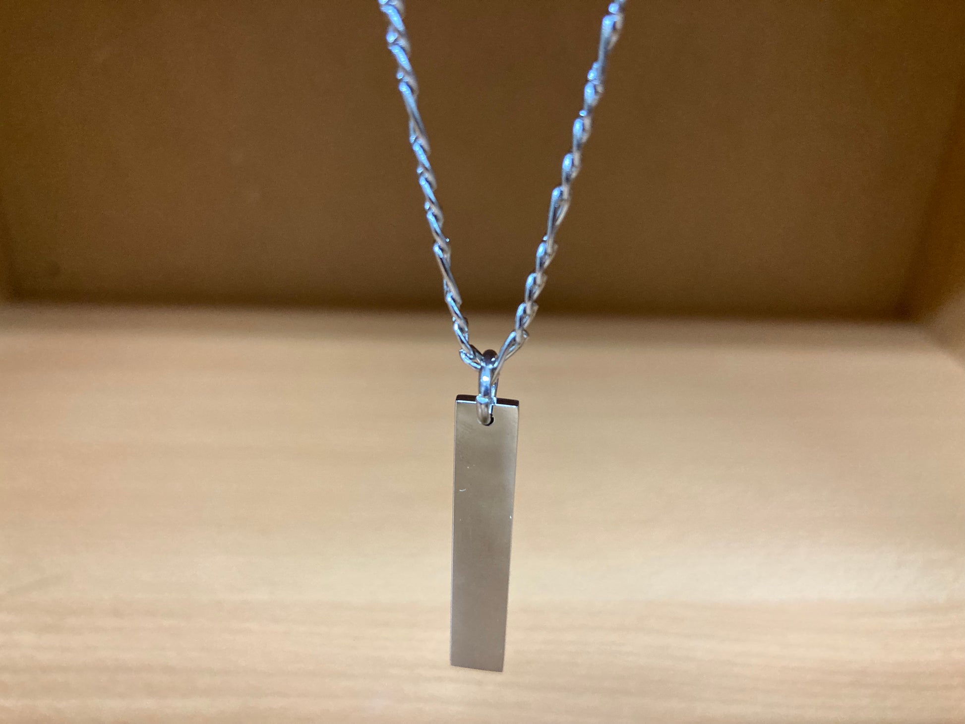 Tiny Treasures Seoul - Minimal Bar Pendant Necklace (Surgical Steel) Front View